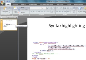 MS Powerpoint: Syntaxhighlighting